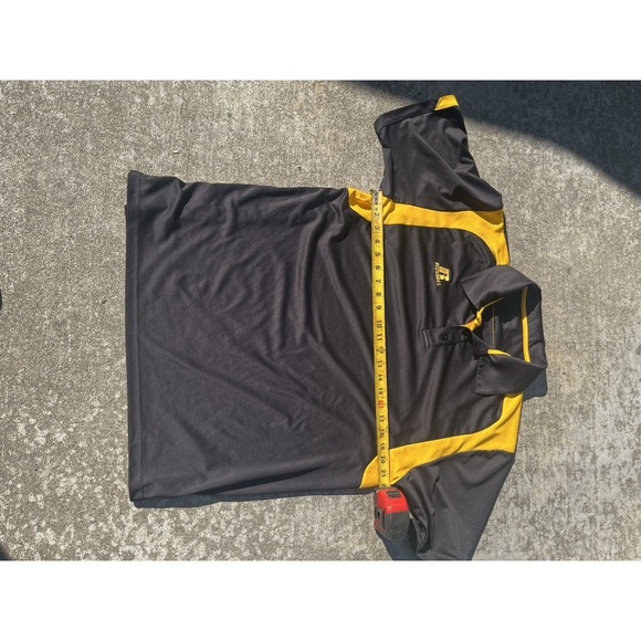 Russel Black And Yellow Striped Polo Shirt Size Large - Picture 5 of 7